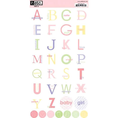 Baby Pink ABC's Stickers - Pebbles Inc. image 0