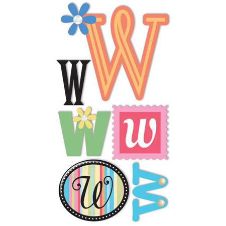 W Monogram 3-D Essentials Sticker, SandyLion image 0