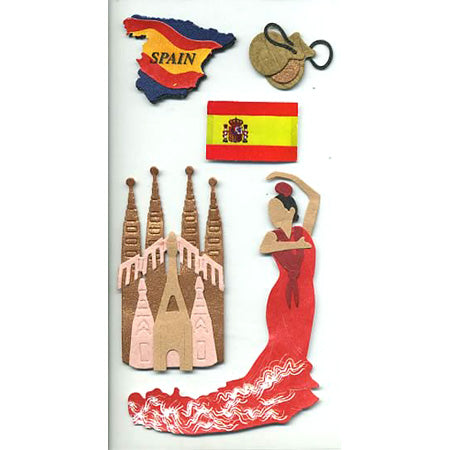Spain 3-D Essentials Sticker, SandyLion image 0