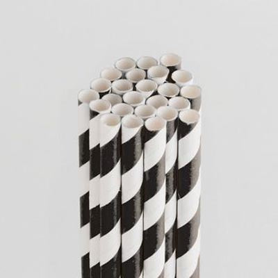 Stripe Licorice Stylish Stix Paper Drinking Straws - Queen & Co image 0
