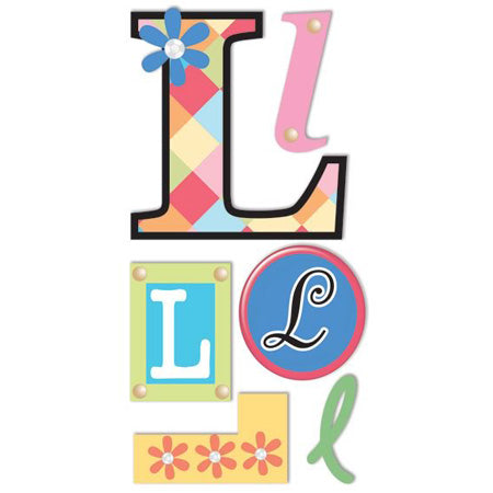 L Monogram 3-D Essentials Sticker, SandyLion image 0