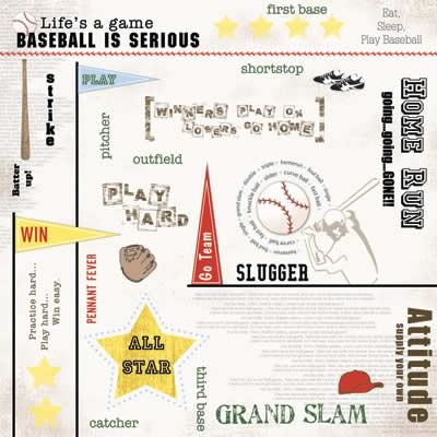 Baseball Words 12 X 12 Paper - Carolees Creation image 0
