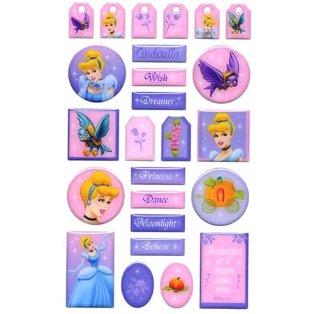 Cinderella Raised Sticker Gems, SandyLion image 0