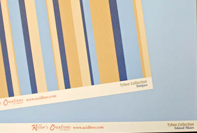 Tybee Stripes/Island Skies 12x12 Double-Sided Cardstock Paper / Keller Creations image 0