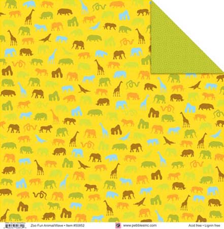 Zoo Fun Animal/Wave Paper - Pebbles Inc. image 0