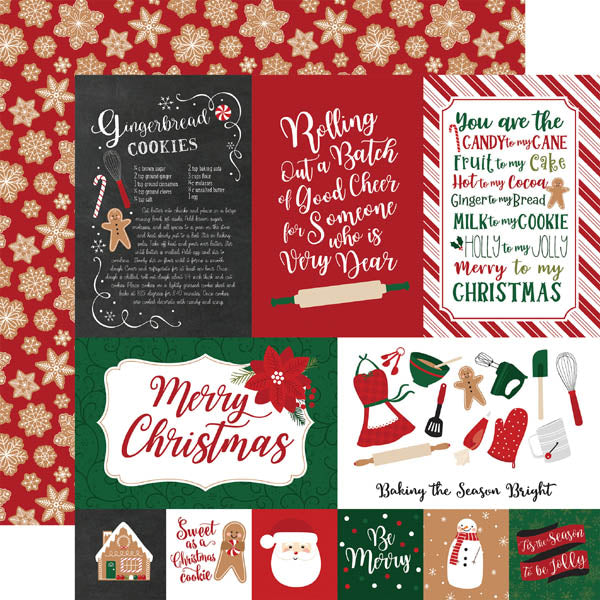 4x6 Gingerbread Christmas Journaling Cards Paper - Echo Park image 0