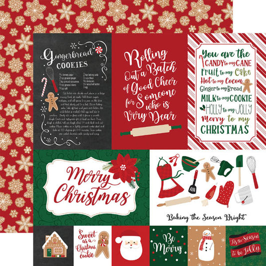 4x6 Gingerbread Christmas Journaling Cards Paper - Echo Park image 0
