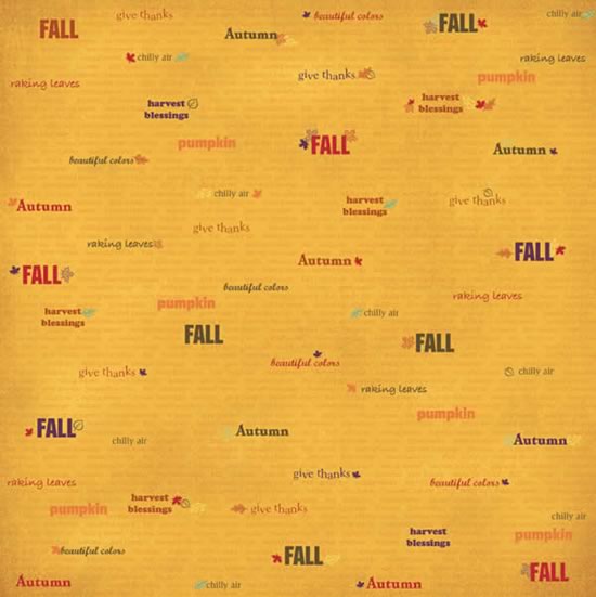 Fall Leaves Words 12 x 12 Paper - Carolees Creation/Adornit image 0