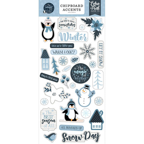The Magic of Winter Adhesive Chipboard Accents - Echo Park image 0