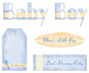 Baby Boy Punch-Out Laser Word Die-Cut   - Carolees Creations/Adornit image 0