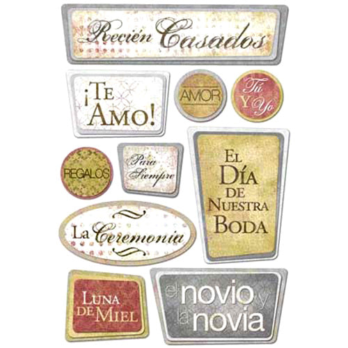 Karen Foster Our Wedding (Spanish) Cardstock Sticker Sheet image 0