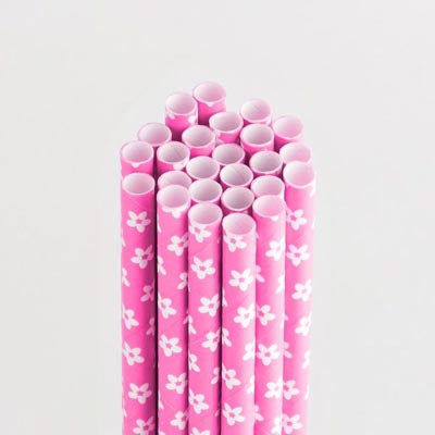 Flora Cotton Candy Stylish Stix/Paper Drinking Straws - Queen & Co image 0