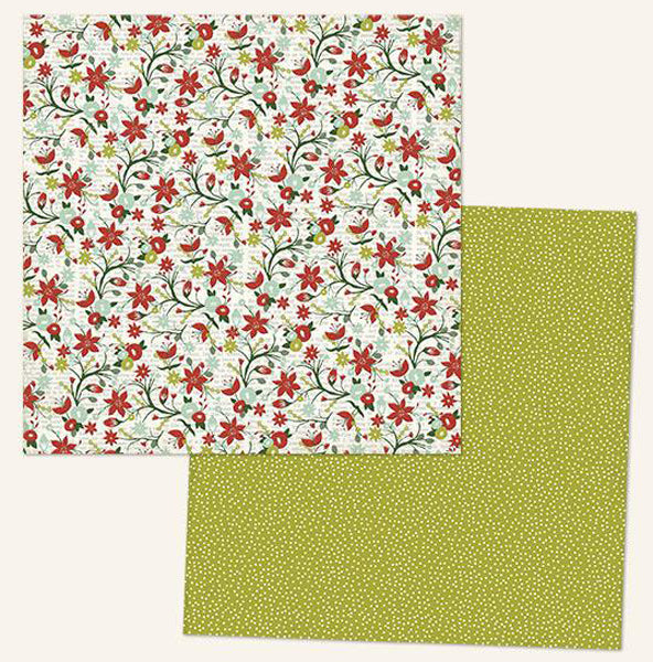 Christmas Poinsettia Double-Sided Glitter Paper - My Mind's Eye image 0