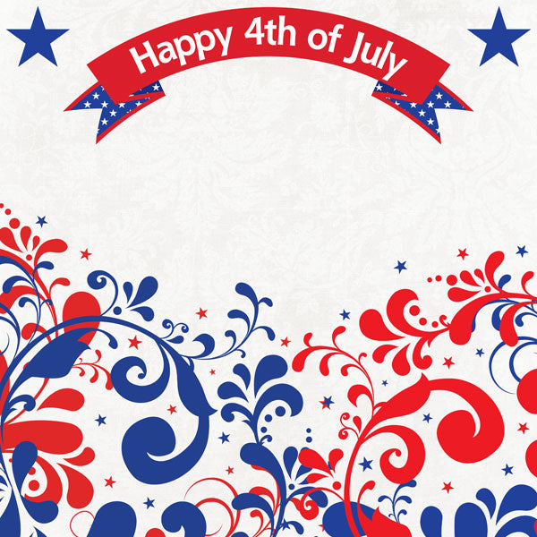 4th of July Swirl Paper - Scrapbook Customs image 0
