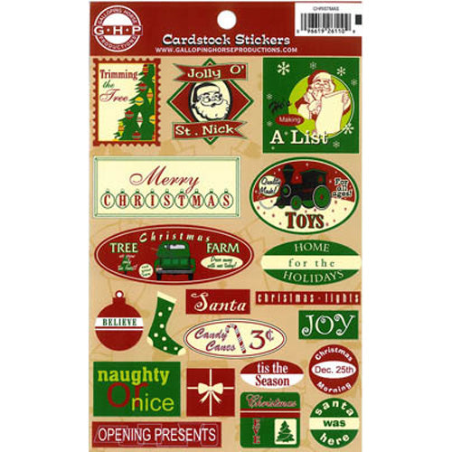 Christmas Cardstock Sticker / Galloping Horse Productions image 0