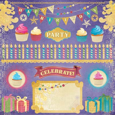 Celebrate! Double-sided Paper - Creative Imaginations image 0