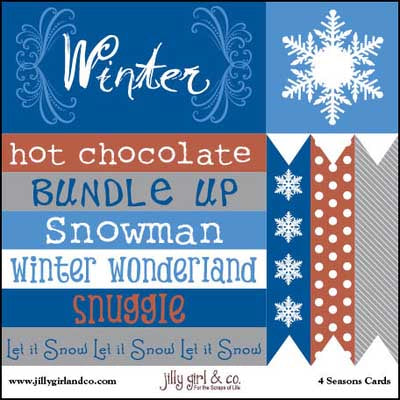 Winter / 6x6 Cut Apart Card / 4 Seasons Collection / Jilly Girl &amp; Co image 0