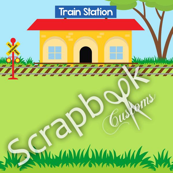 Train Station Paper - Scrapbook Customs image 0
