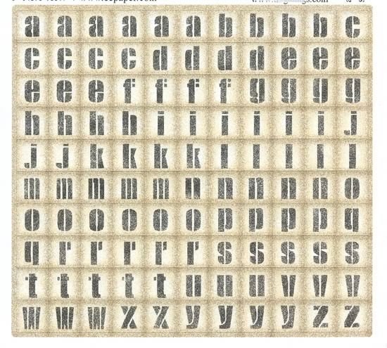 Lower Stencil Tan Alphabet - Carolees Creation image 0