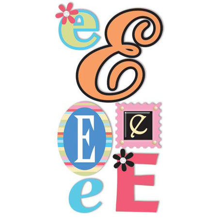 E Monogram 3-D Essentials Sticker, SandyLion image 0