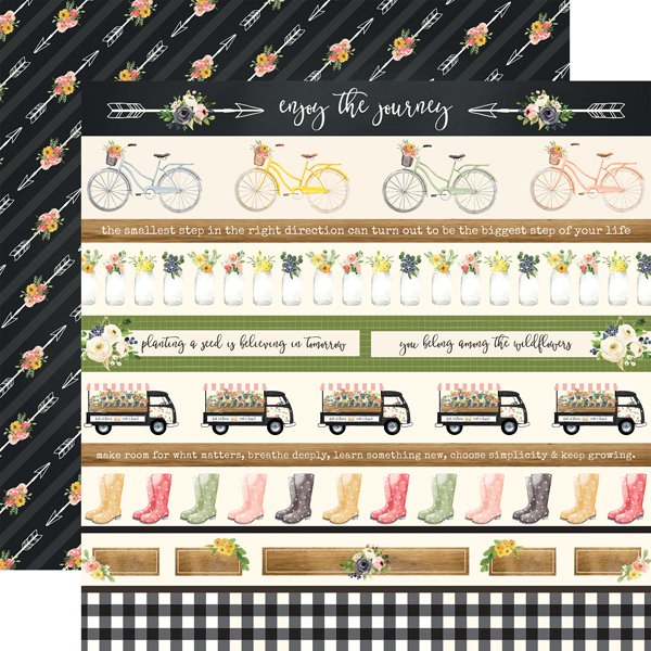 Spring Market Border Strips Paper - Carta Bella image 0