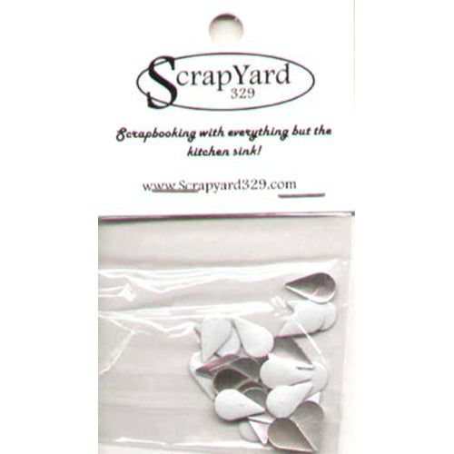 White Teardrop Metal Embellishments / Scrap Yard 329 image 0