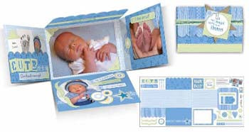 Baby Boy Folding Cardstock Mini Album - Carolees Creations/Adornit image 0
