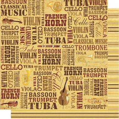 Classical Music Words Double-Sided Glitter Paper -Best Creation Inc image 0
