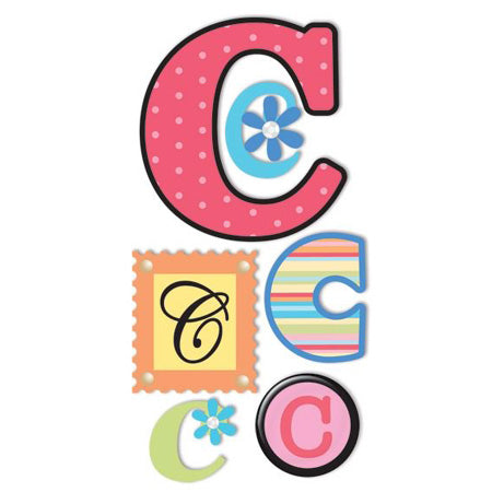 C Monogram 3-D Essentials Sticker, SandyLion image 0