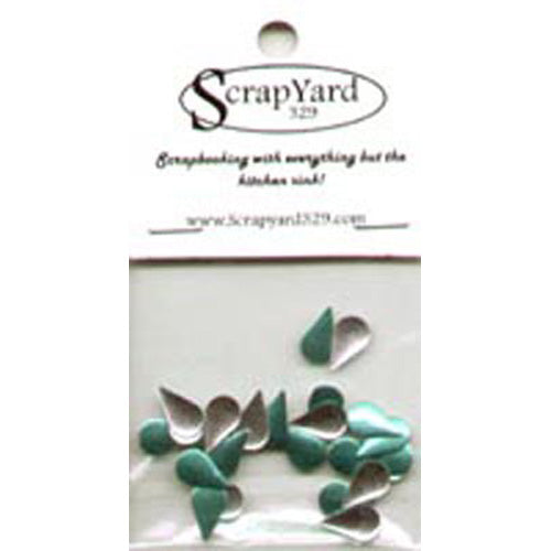 Green Teardrop Metal Embellishments / Scrap Yard 329 image 0