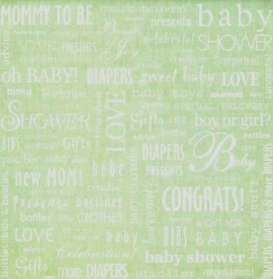 Baby Shower Words Paper, SandyLion image 0