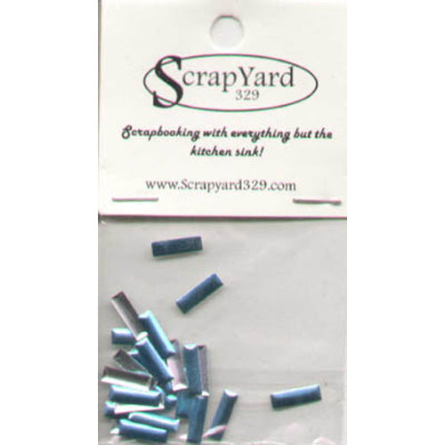 Small Aqua Rectangle Metal Embellishments / Scrap Yard 329 image 0