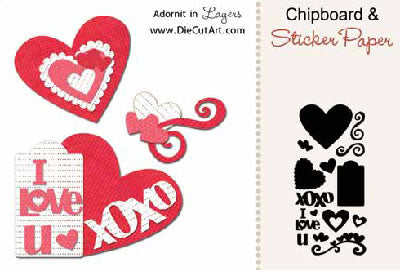 I Love You Chipboard & Sticker Paper Kit - Carolees Creations image 0