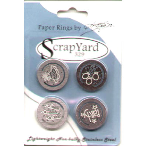 Party Paper Rings Lightweight Metal Embellishments (4 Pack) / Scrap Yard 329 image 0