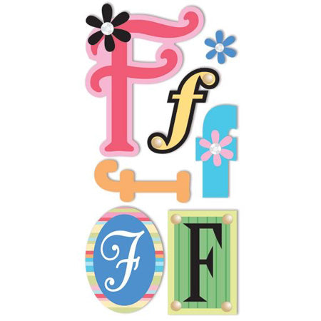 F Monogram 3-D Essentials Sticker, SandyLion image 0