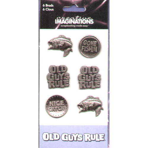 Old Guys Rule Fish Brads - Creative Imaginations image 0