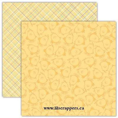Happy Easter "Easter Chicks" Double-Sided Shimmer  Cardstock Paper - Reminisce image 0