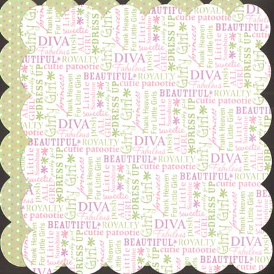 Scallop Girly Words/Polka Dots Double-Sided Die Cut Paper - Queen & Co image 0