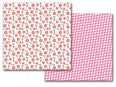 Girl Flowers/Girl Herringbone Double-Sided Cardstock Paper - Queen &amp; Co image 0