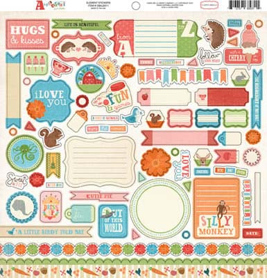 Alphabet Junction 12x12 Element Stickers - Carta Bella image 0