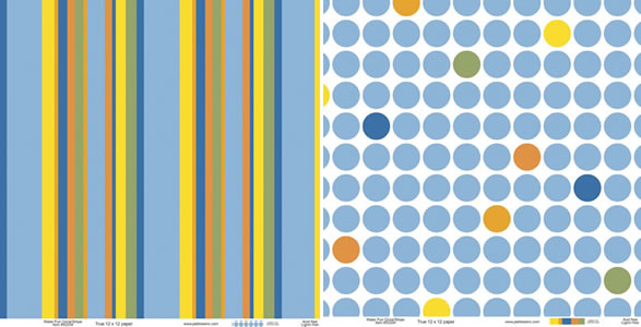 Water Fun Circle/Stripe Paper - Pebbles Inc. image 0