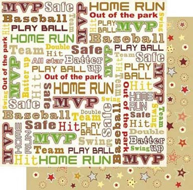 Play Ball Words Double-Sided Cardstock Paper With Glitter Accents - Best Creation Inc image 0
