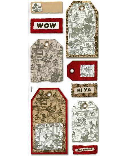Mickey Comic Accent Tag Sticker, SandyLion image 0