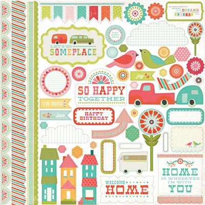 So Happy Together 12x12 Element Stickers - Echo Park image 0