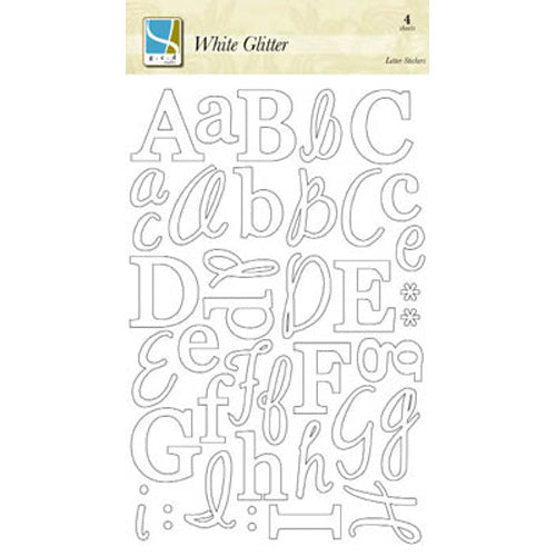 White Glitter Letter Stickers - G.C.D. Studios image 0
