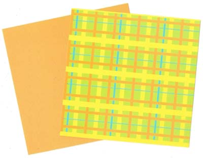 Florida Citrus Plaid/Tangerines Double-Sided Cardstock Paper / Keller Creations image 0
