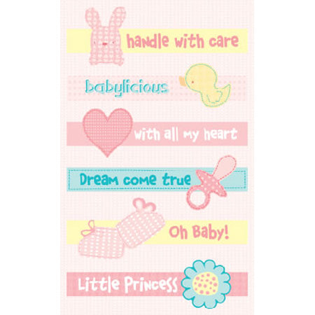 Baby Girl Layered Chipboard 3D Stickers, Sandylion image 0