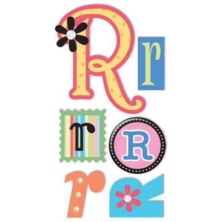 R Monogram 3-D Essentials Sticker, SandyLion image 0