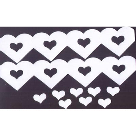 2 Cardstock Die-Cut White Heart Borders Plus 8 Mini Hearts - image 0