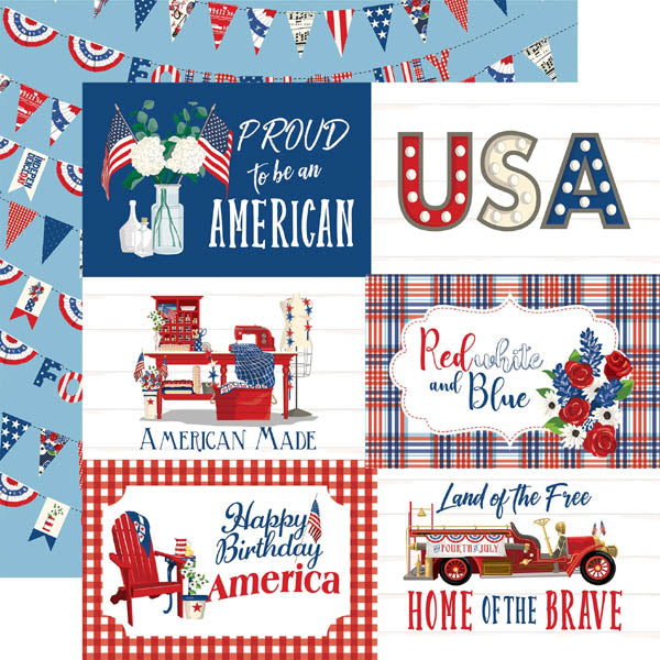 God Bless America 6x4 Journaling Cards Paper - Carta Bella image 0